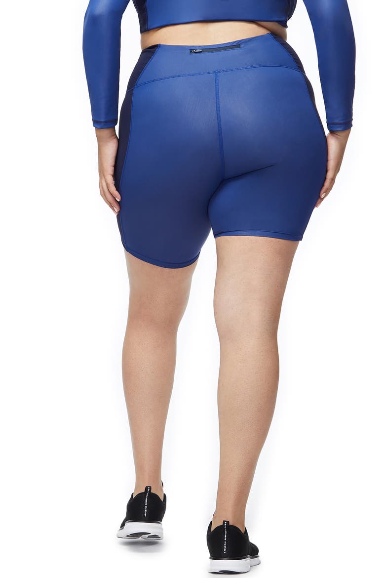 High Waist Biker Shorts, Alternate, color, BLUE001