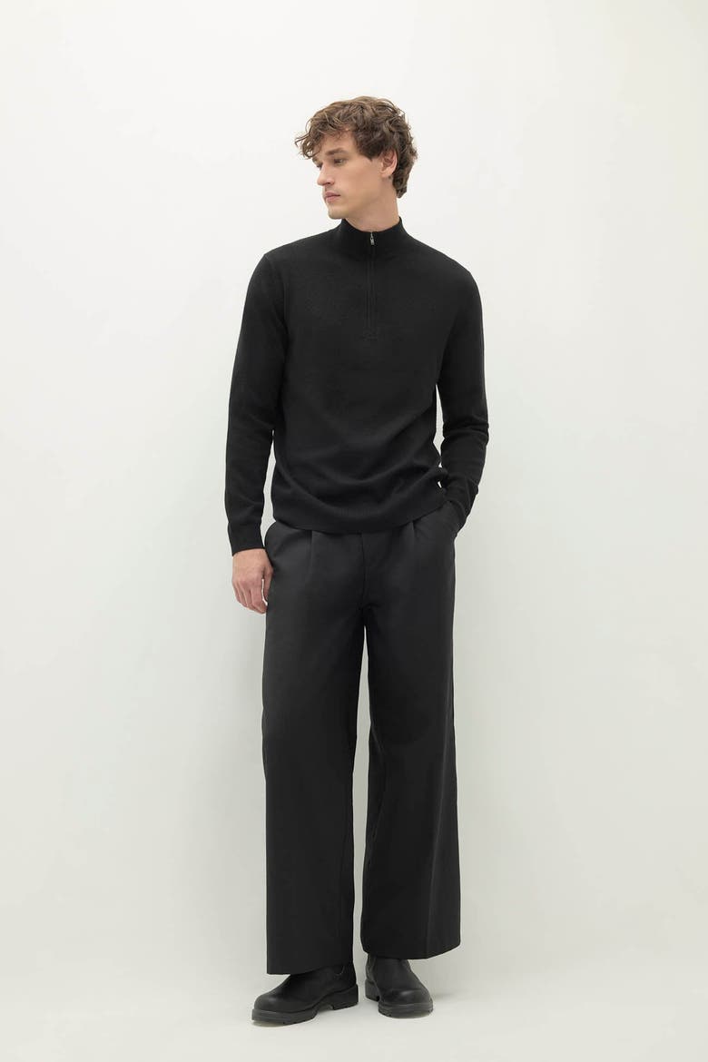 Phillip Cashmere Quarter-Zip, Main, color, Black