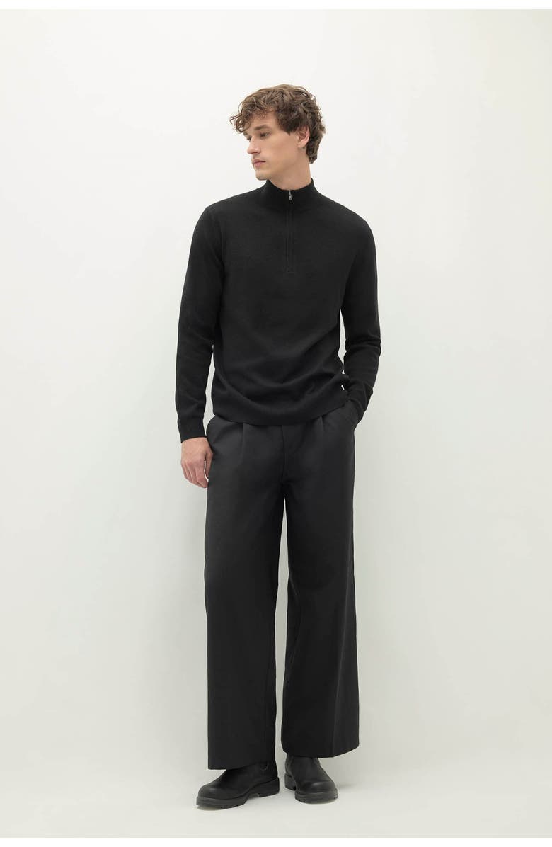 NAKED CASHMERE Phillip Cashmere Quarter-Zip, Main, color, Black