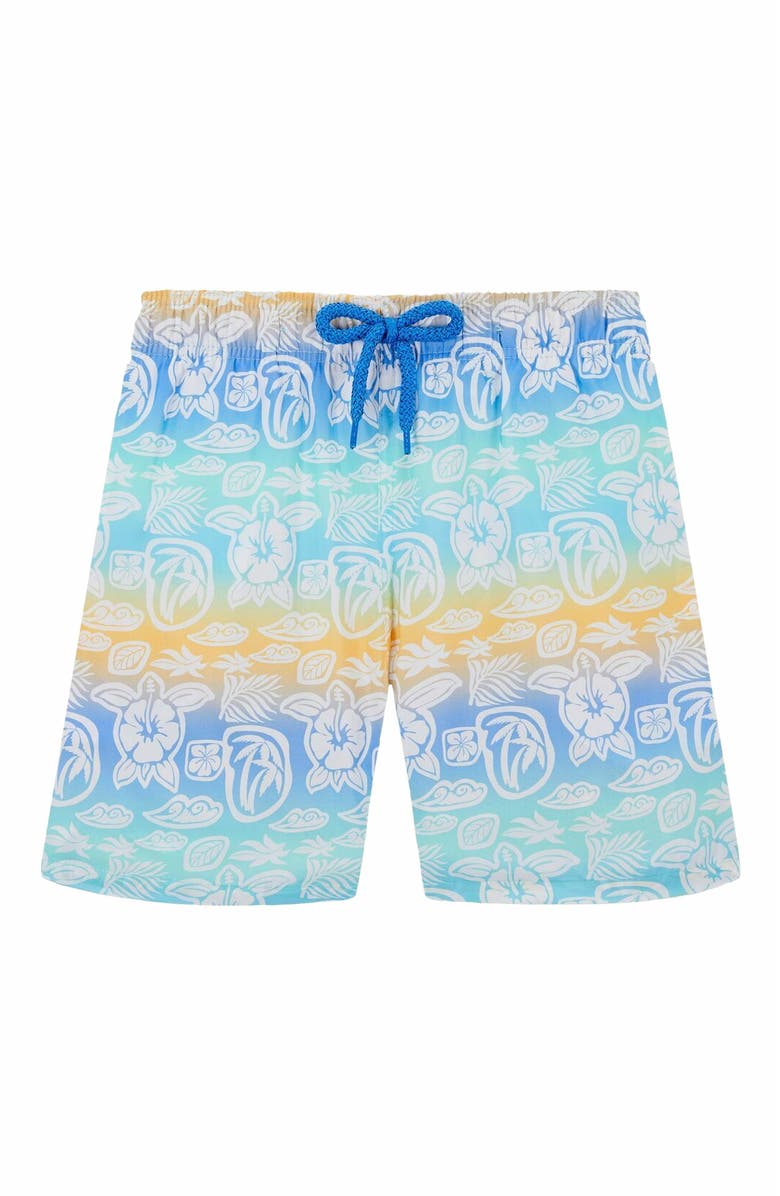 Vilebrequin Kids' Tahiti Turtles Ultra-Light And Packable Swim Trunks, Main, color,
