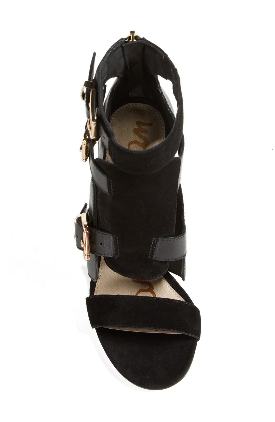 'Perth' Sandal, Alternate, color, BLACK LEATHER