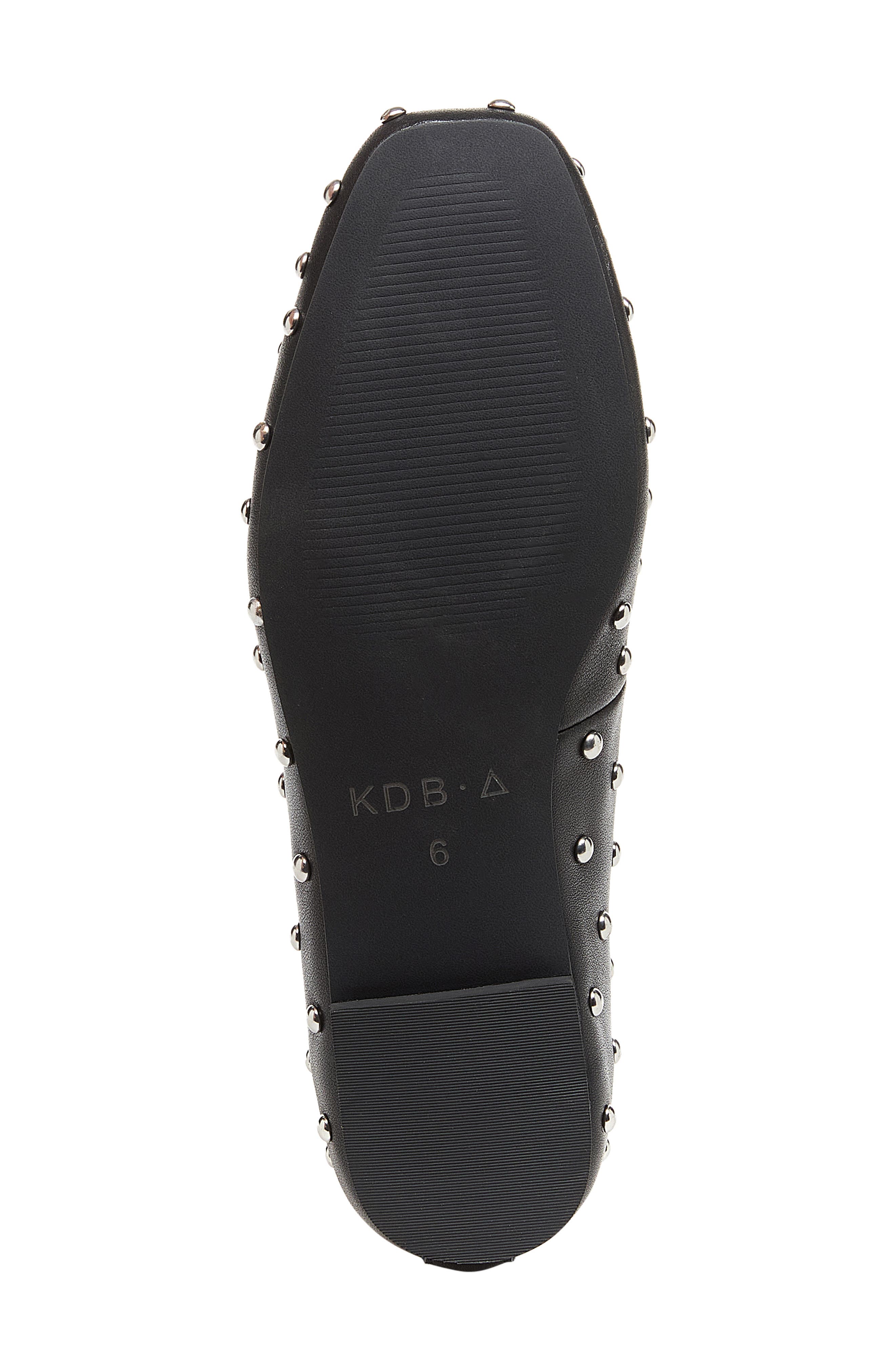 Kelsi Dagger Brooklyn Finley Studded Square Toe Flat, Alternate, color, Black