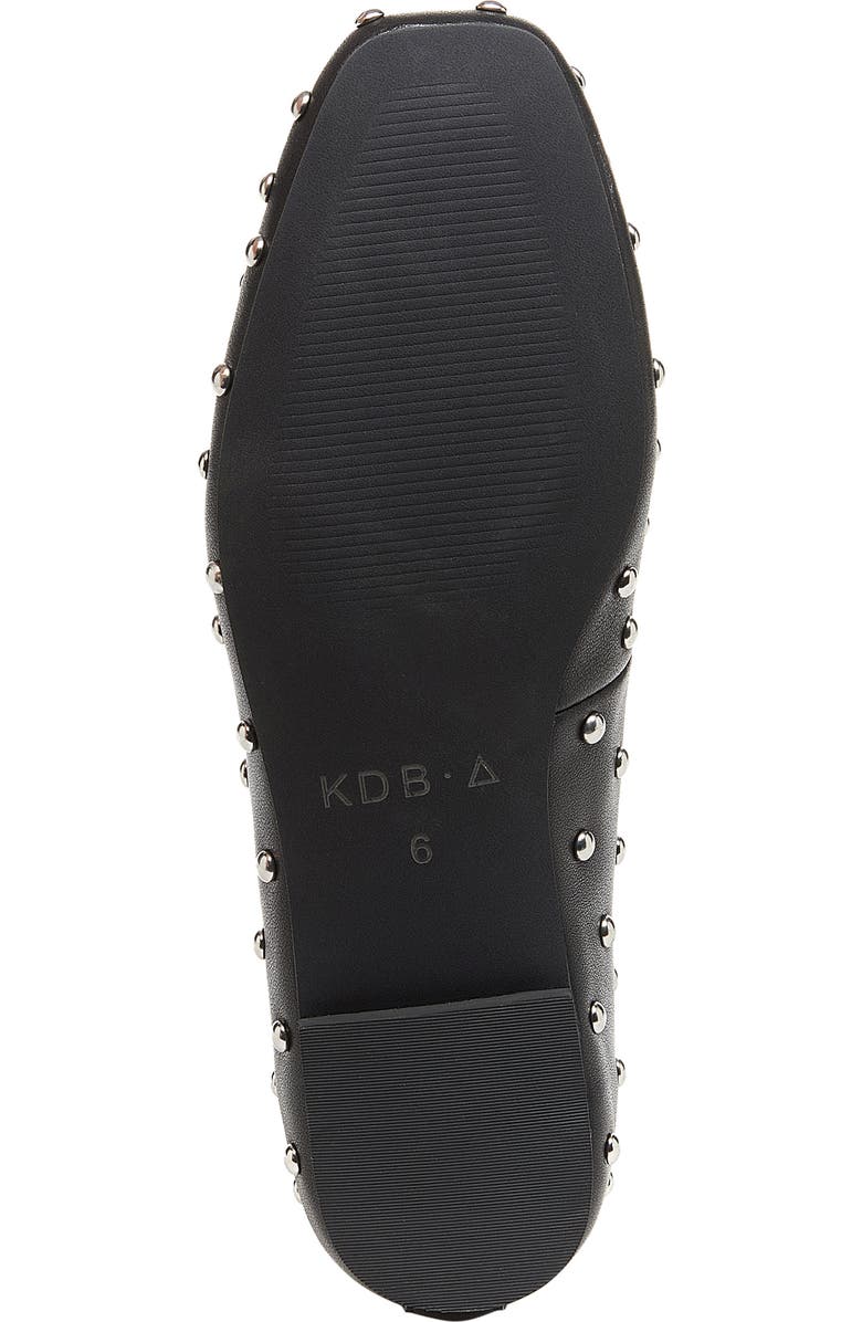 Kelsi Dagger Brooklyn Finley Studded Square Toe Flat, Alternate, color, Black