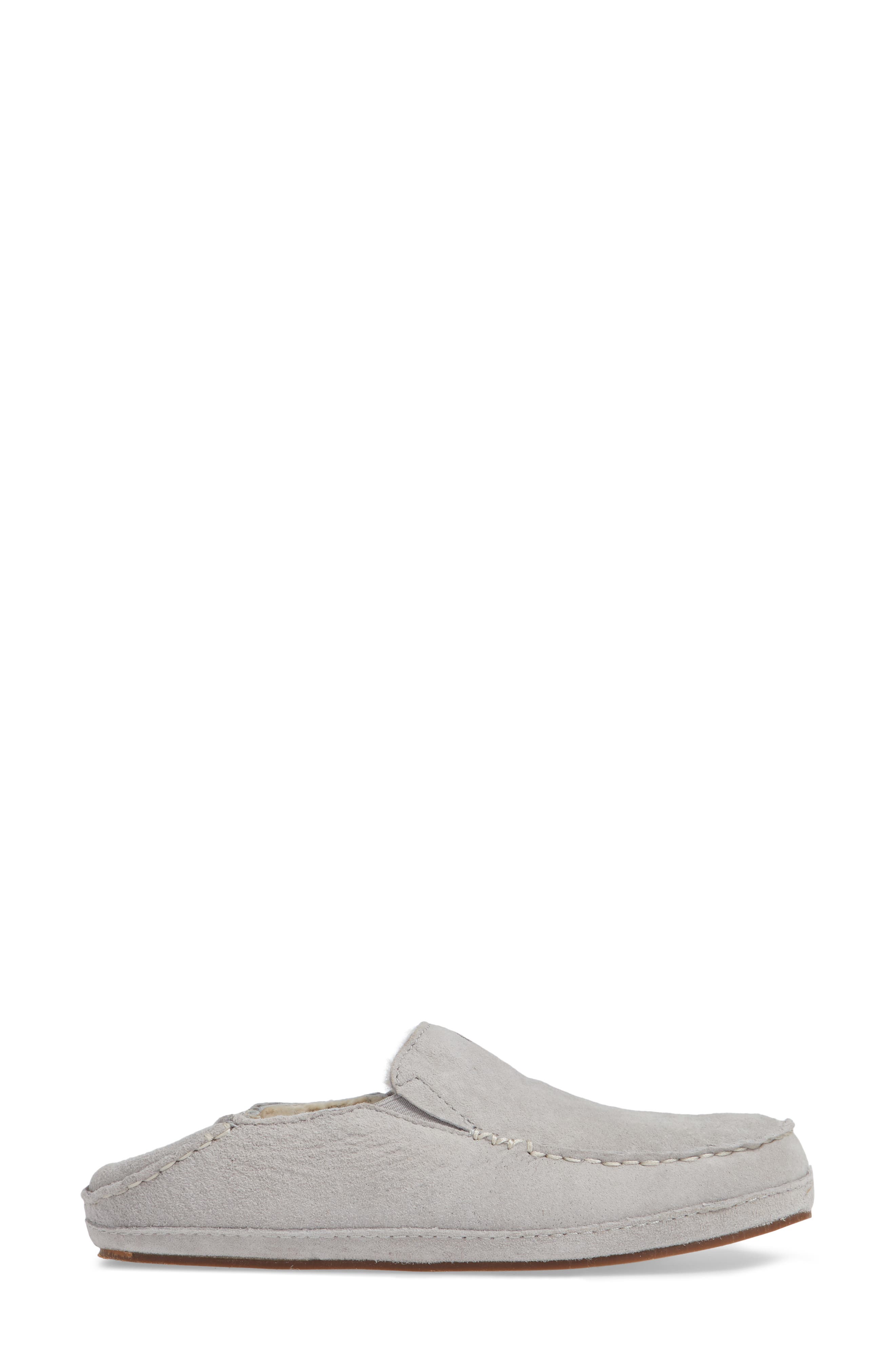 OluKai Nohea Nubuck Slipper, Alternate, color, Pale Grey/ Pale Grey Leather