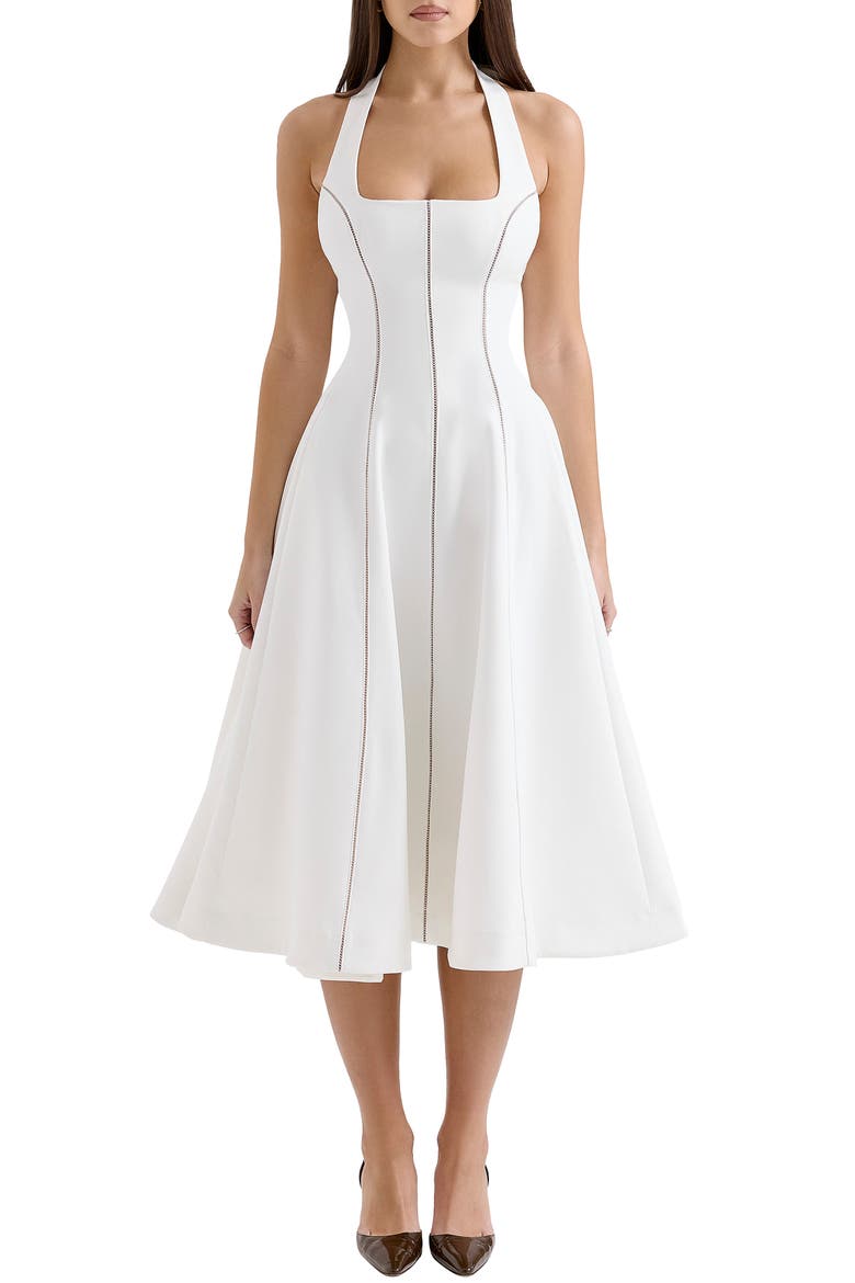 Loulou Halter Dress, Main, color, IVORY