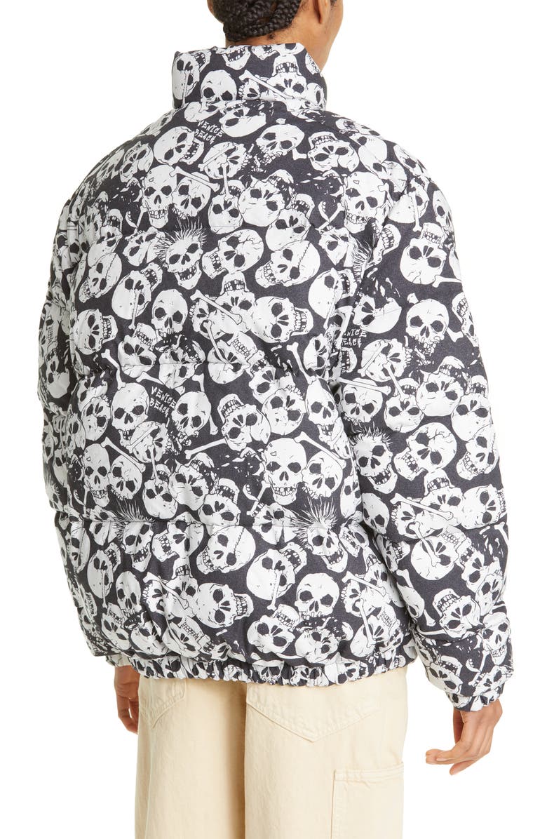 ERL Gender Inclusive Skull Print Puffer Jacket, Alternate, color, 