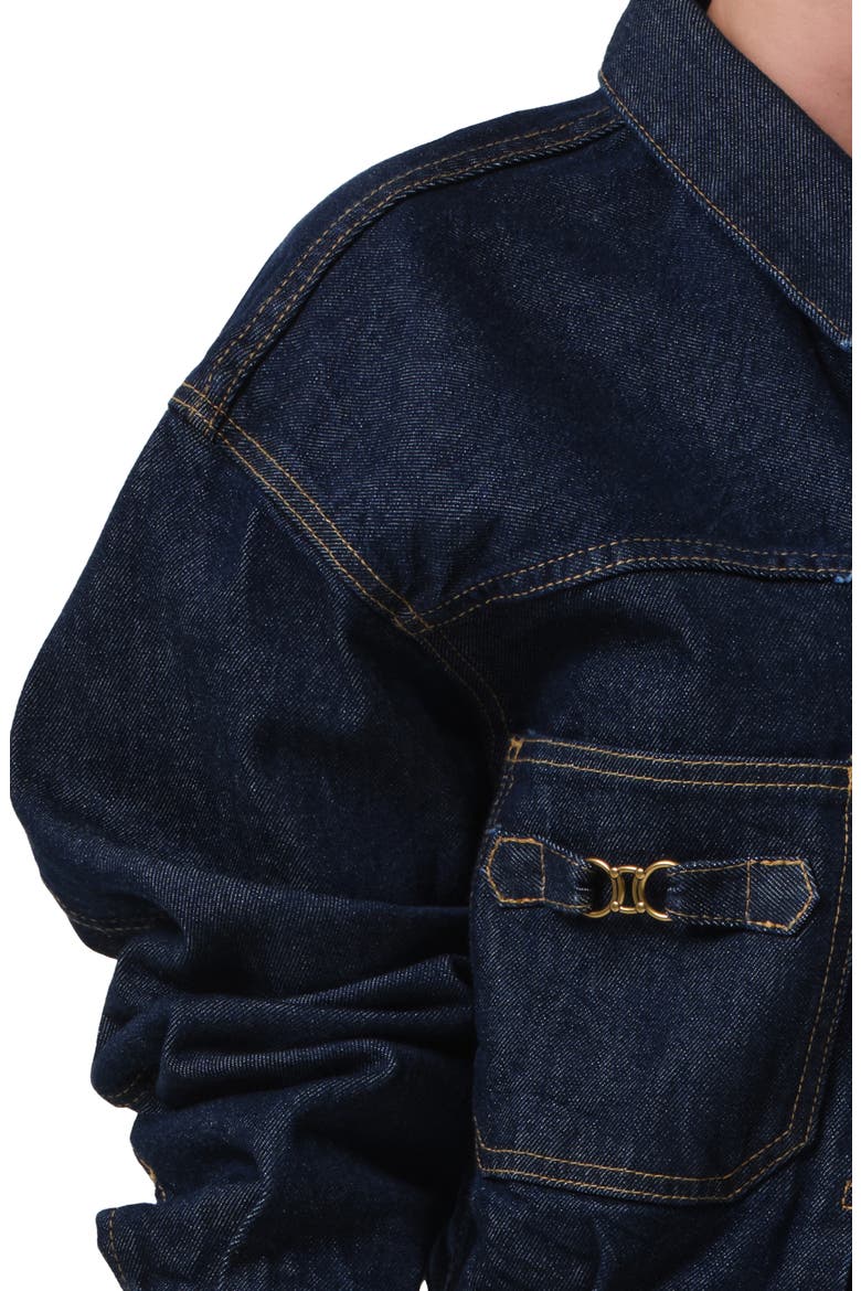 Alma Denim Trucker Jacket, Alternate, color, HELIA DARK INDIGO