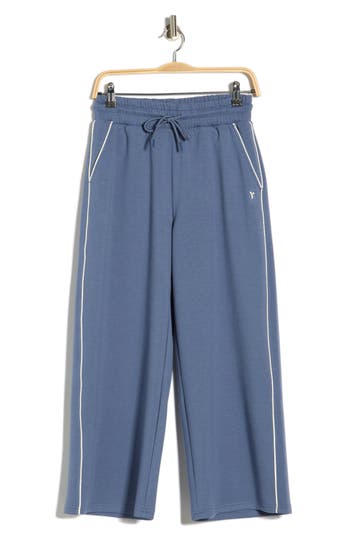 Yogalicious Lanston Scuba Knit Culotte Pants In Blue
