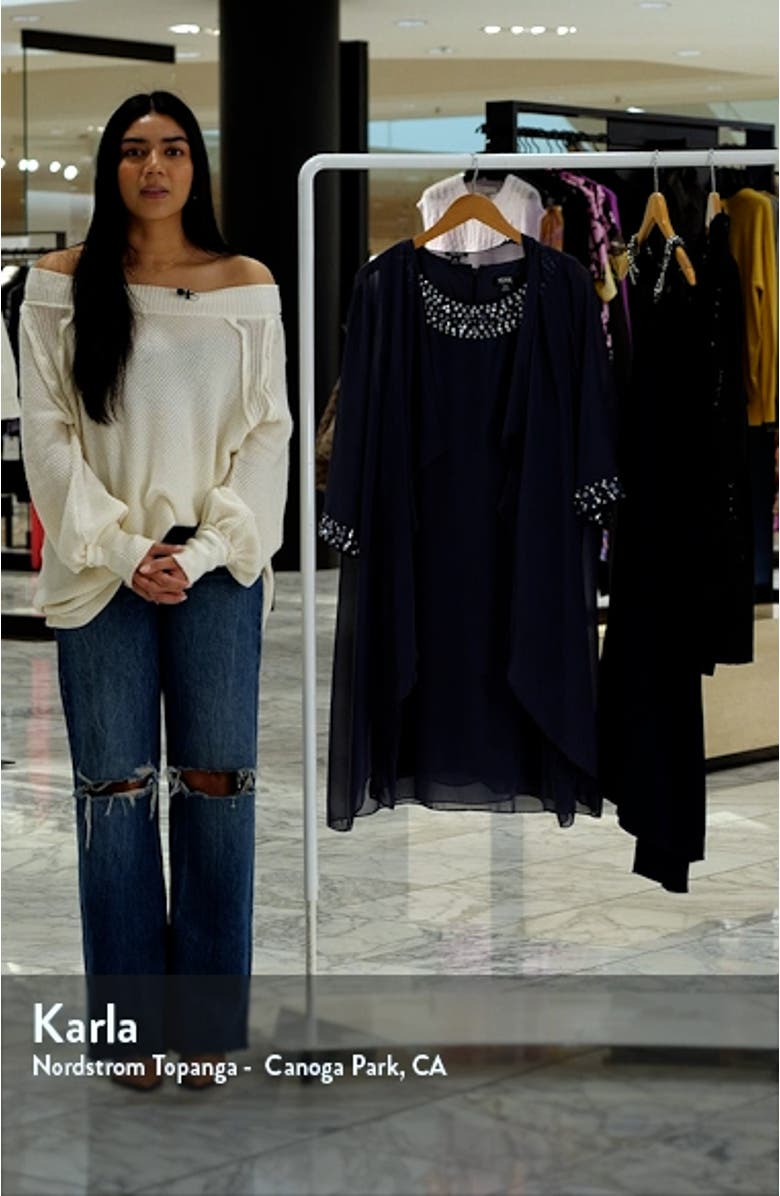 Embellished Cascade Overlay Dress, sales video thumbnail