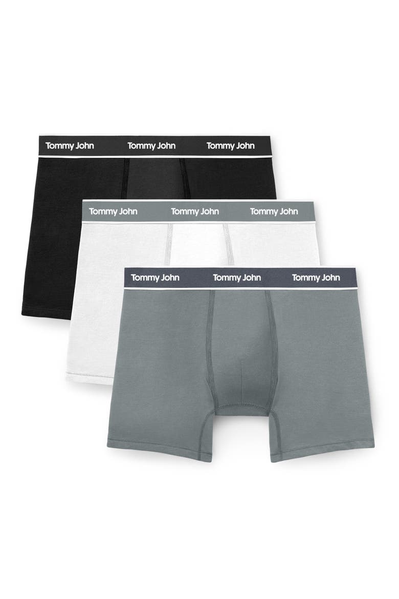 Men's 3-Pack Essential Cool Cotton Blend 6-Inch Boxer Briefs, Main, color, BLACK/WHITE/MONUMENT