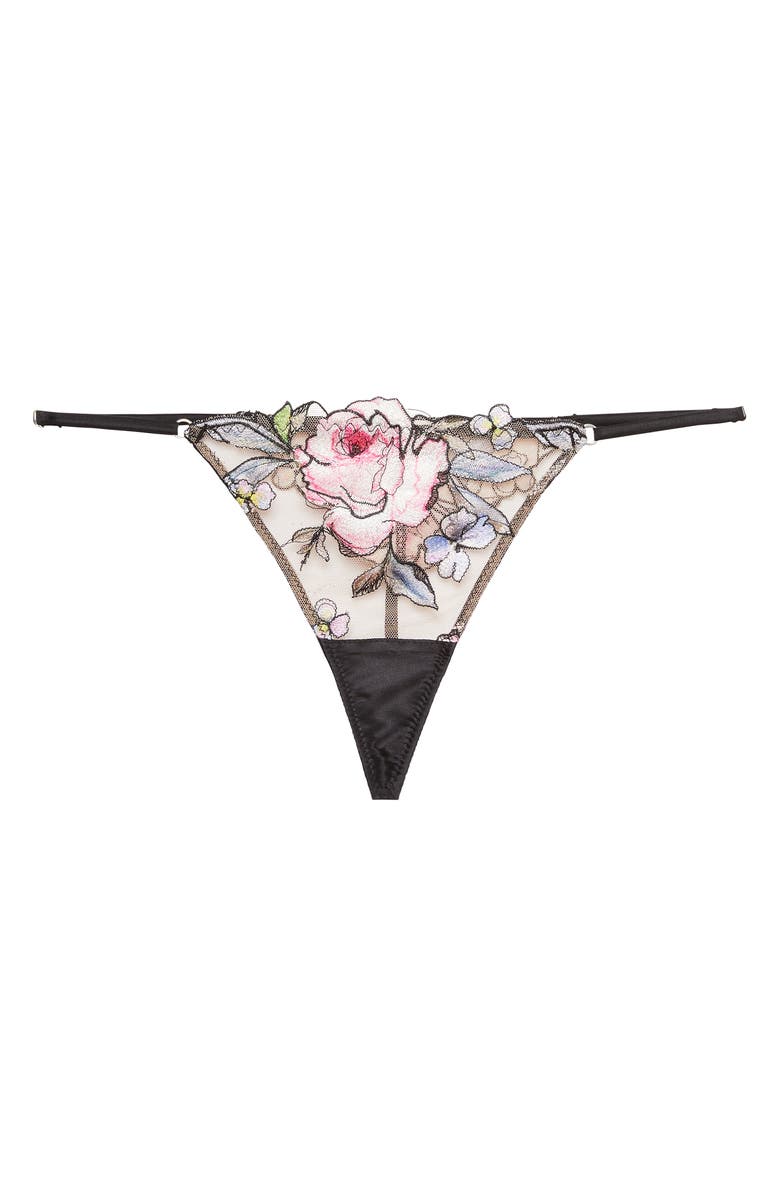 Fleur Du Mal Fidelia Embroidered G-String, Main, color, 