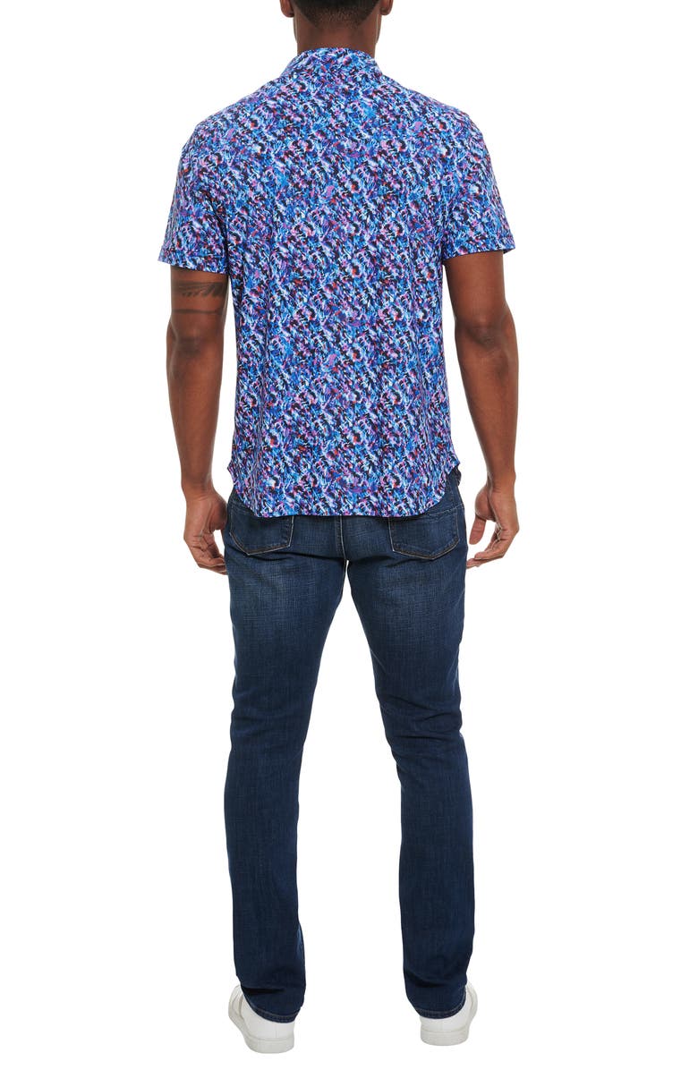 Robert Graham Extrasolar Short Sleeve Button-Up Performance Shirt, Alternate, color, 