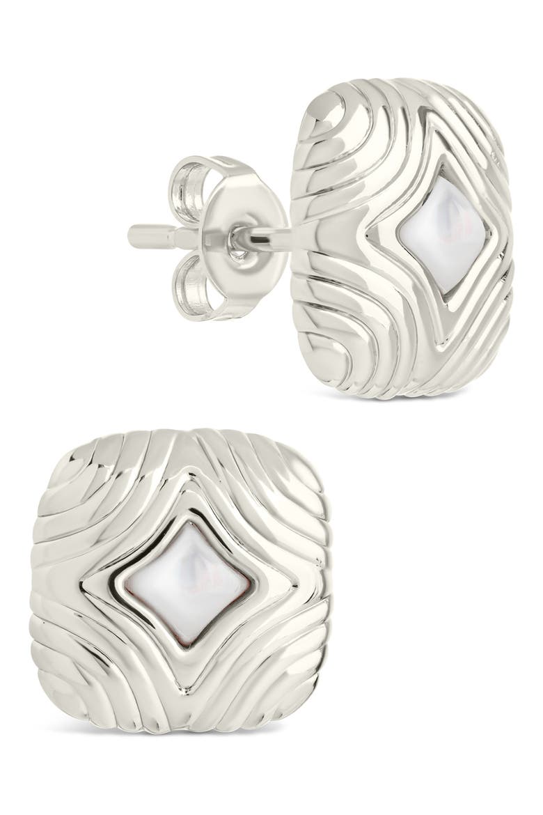 Fiorella Bloom Stud Earrings, Main, color, SILVER