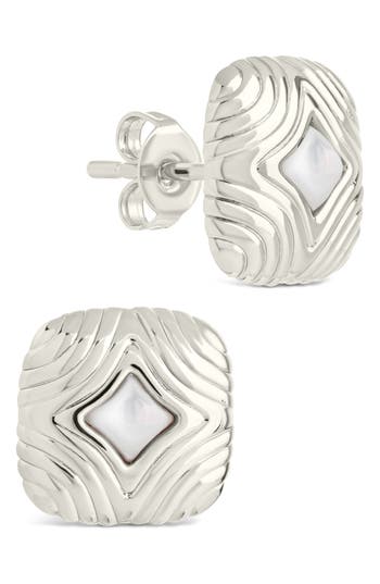 Sterling Forever Fiorella Bloom Stud Earrings In Metallic
