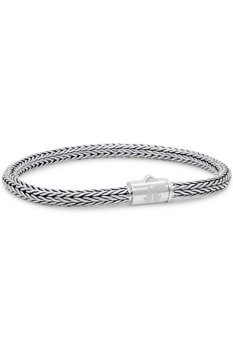 DEVATA Foxtail Round 4mm Chain Bracelet in Sterling Silver, Main, color, Silver