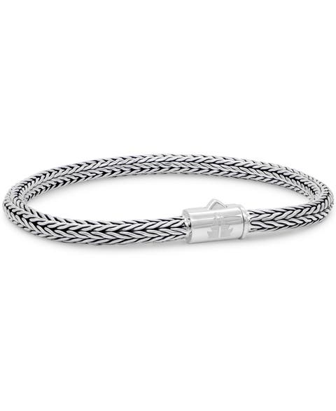 Foxtail Round 4mm Chain Bracelet in Sterling Silver