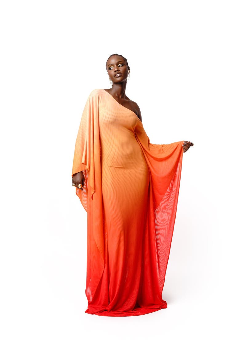 The Eve Kaftan Maxi Dress, Alternate, color, Orange