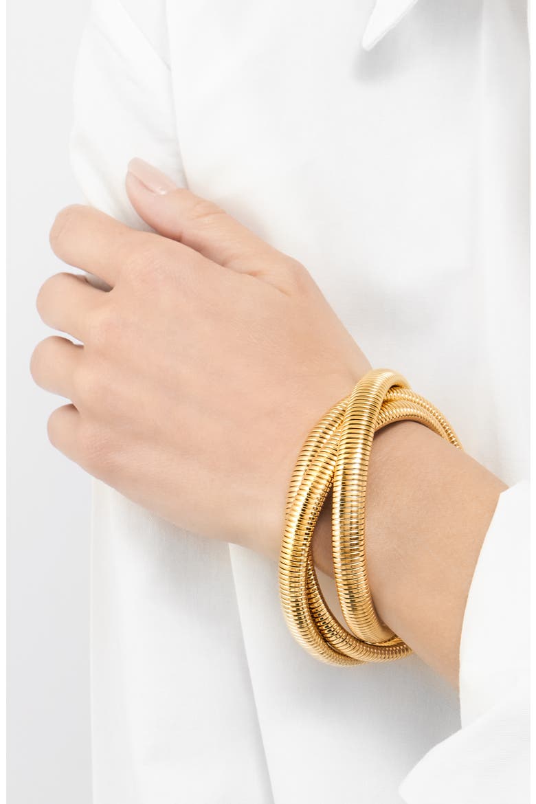 Omega Chain Triplet Bracelet, Alternate, color, YELLOW