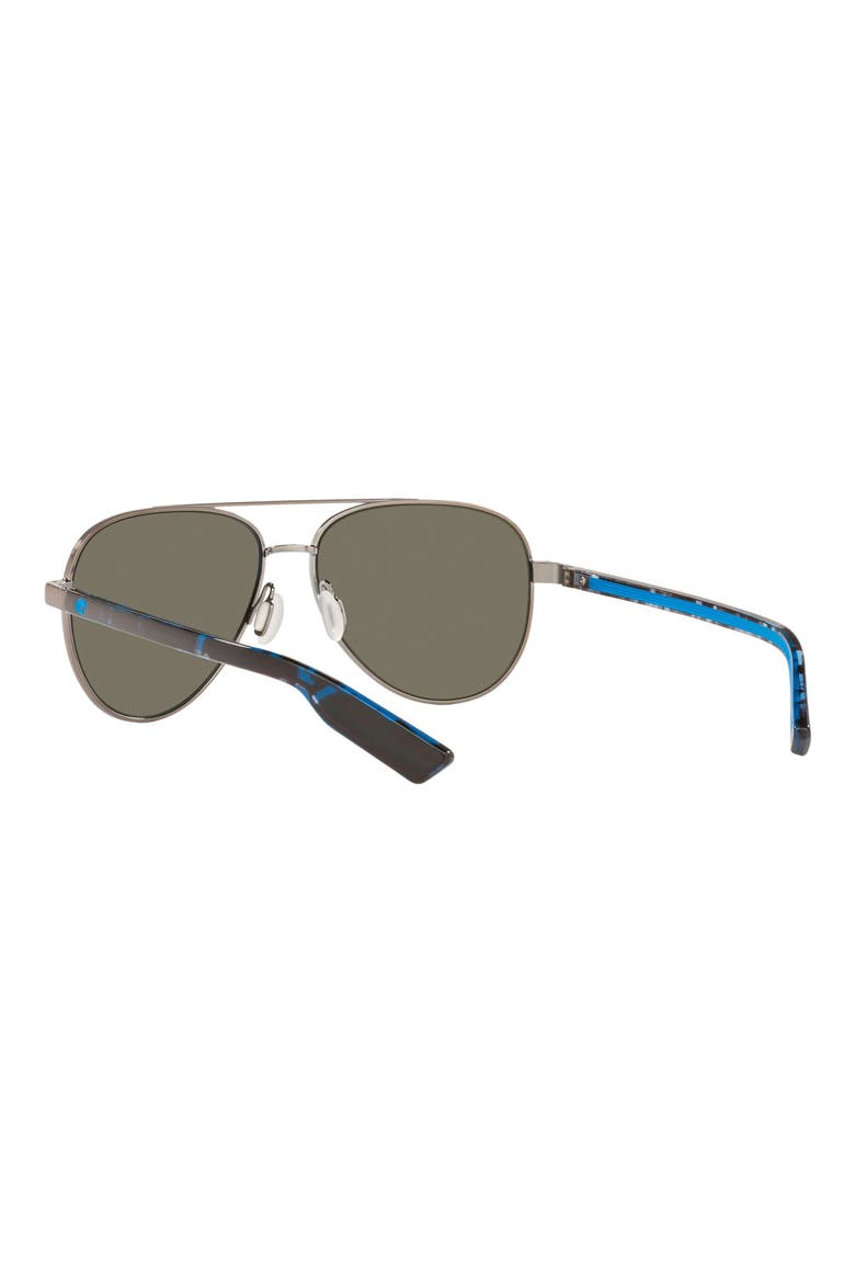 57mm Peli Polarized Mirrored Pilot Sunglasses, Alternate, color, GUNMETAL / BLUE MIRROR 580G