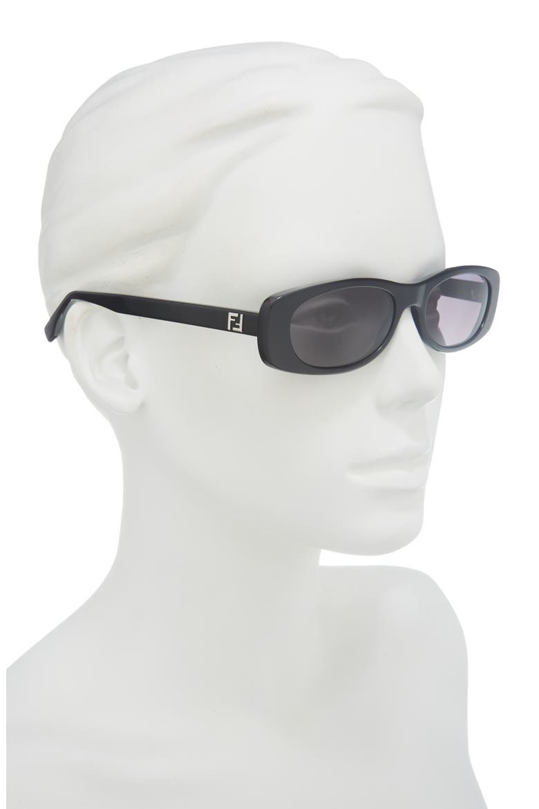FF Squared 53mm Oval Sunglasses, Alternate, color, SHINY BLACK / SMOKE