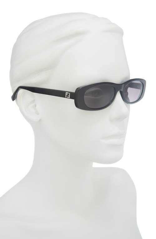 Fendi Ff Squared 53mm Oval Sunglasses In Black