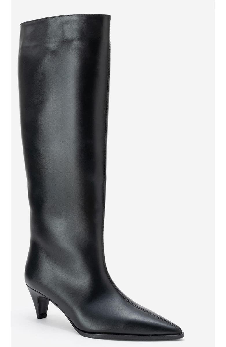 Forever & Always Shoes Siora Leather Knee High Boot, Main, color, Black Leather