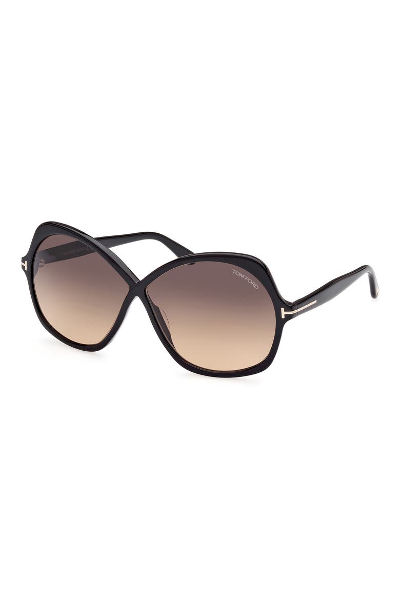 Rosemin 64mm Gradient Oversize Butterfly Sunglasses, Alternate, color, SBLK/SMKG