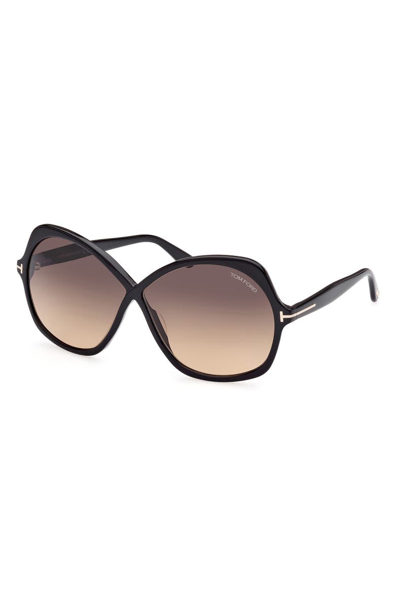 TOM FORD Rosemin 64mm Gradient Oversize Butterfly Sunglasses, Alternate, color,
