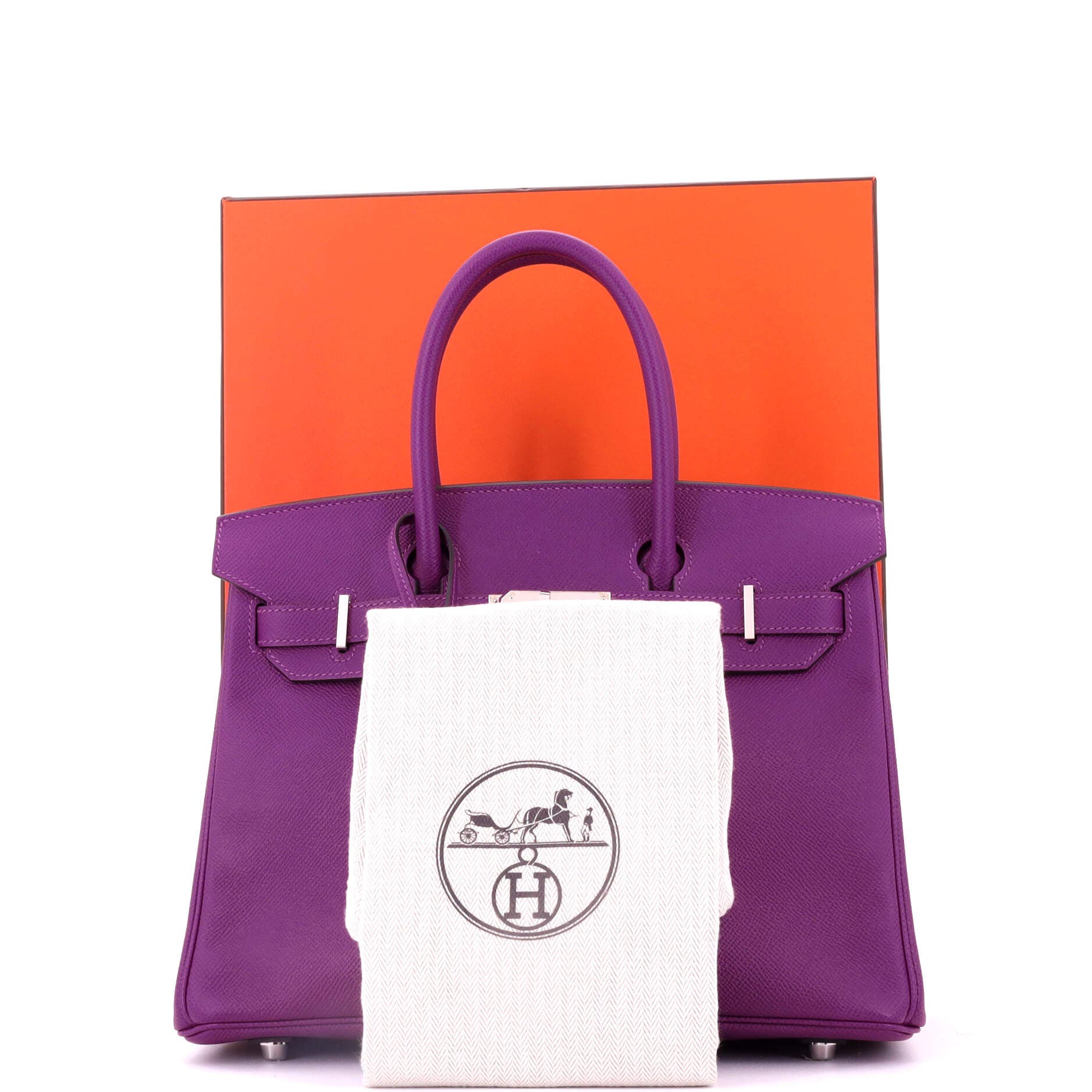 Pre-Owned Hermes Birkin Handbag Purple Epsom with Palladium Hardware 30, Alternate, color, 