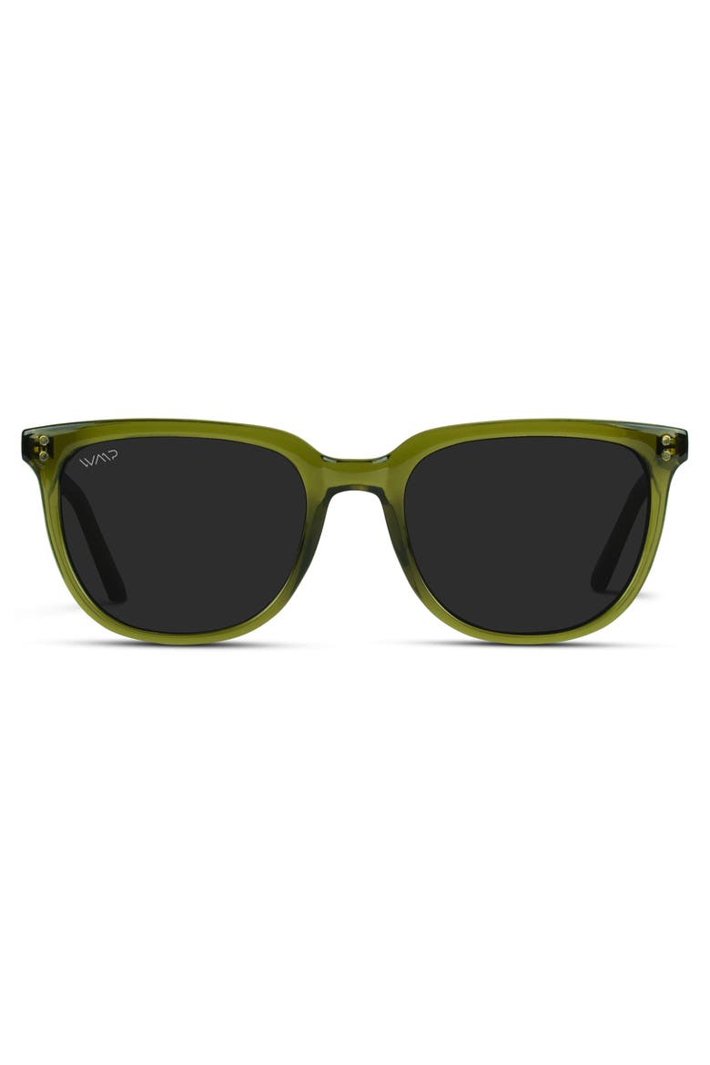 Abner - 52mm Classic Square Polarized Sunglasses, Main, color, Crystal Saguaro Green