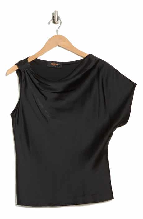 Renee C Asymmetric Satin Top