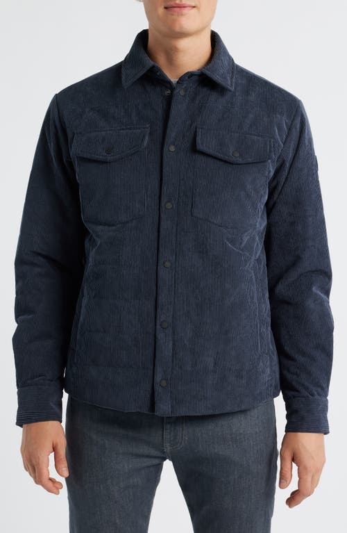 Save The Duck Magnus Water Repellent Corduroy Shirt Jacket In Blue