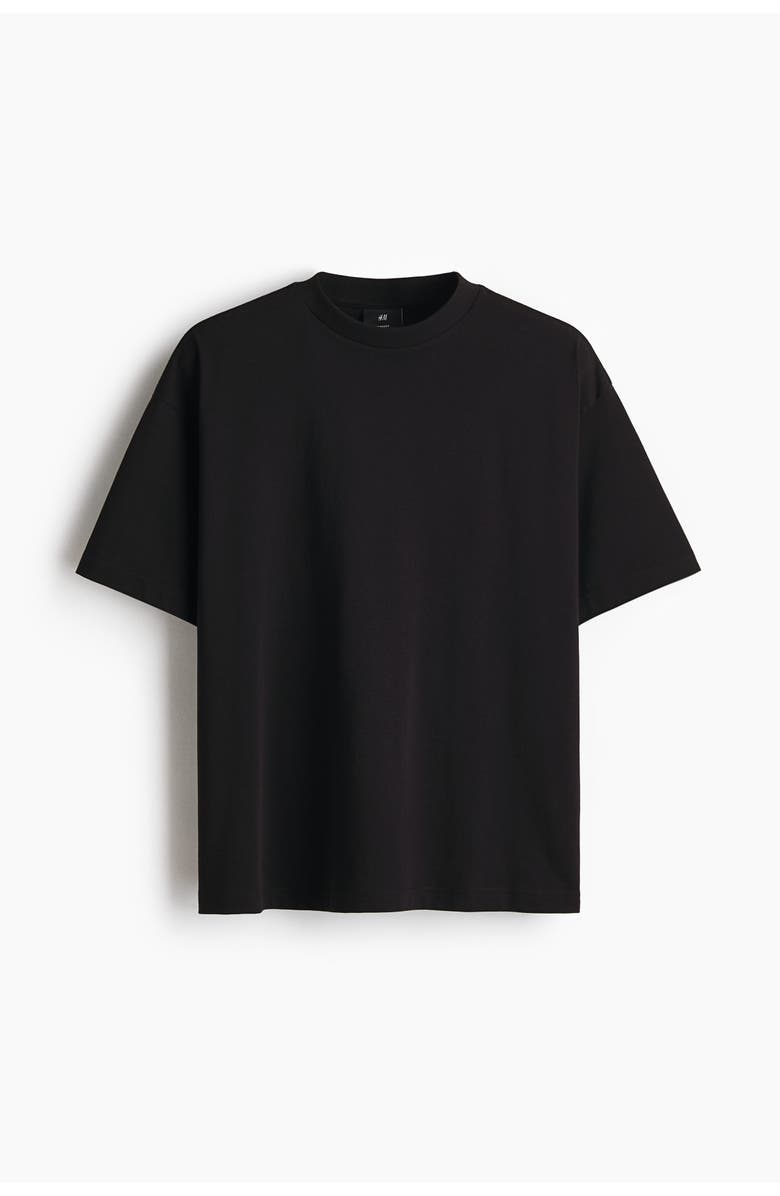 H&M Oversized Fit Cotton T-shirt, Main, color, Black