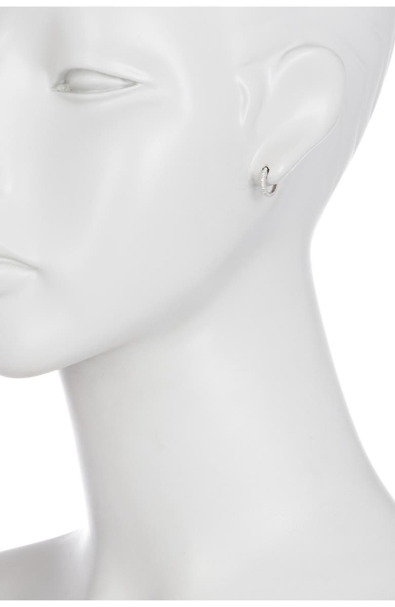RON HAMI 14K White Gold Pave Diamond 11mm Huggie Hoop Earrings - 0.07 ctw, Alternate, color, 