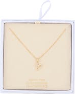 NORDSTROM RACK Cubic Zirconia Open Heart Pendant Necklace