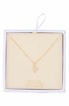 NORDSTROM RACK Cubic Zirconia Open Heart Pendant Necklace