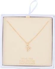 NORDSTROM RACK Cubic Zirconia Open Heart Pendant Necklace