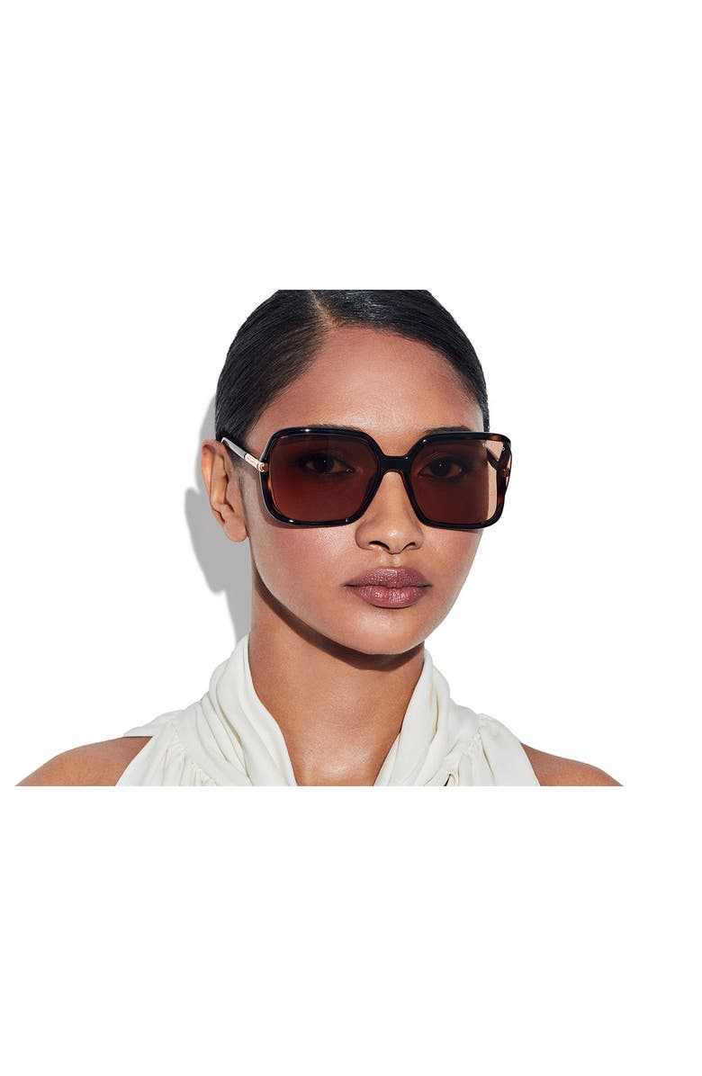 TOM FORD Solange-02 60mm Butterfly Sunglasses, Alternate, color, Shiny Dark Havana / Brown