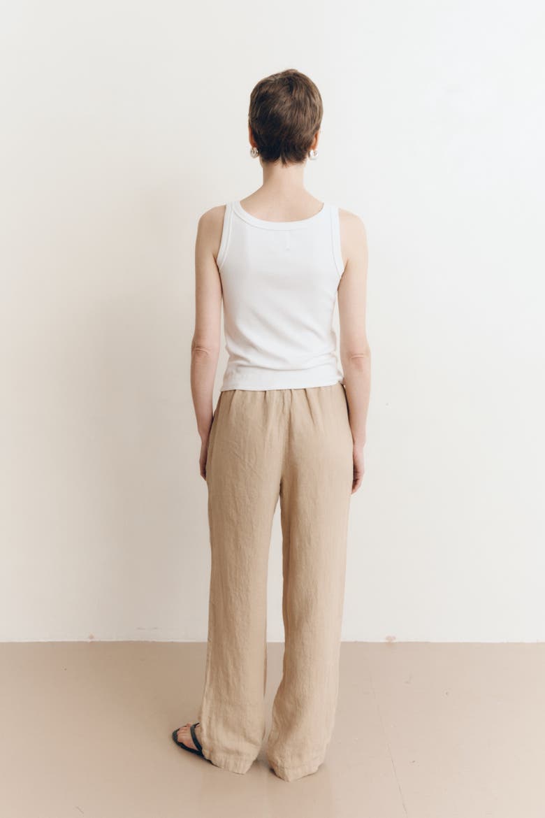 Delphine Linen Pant, Alternate, color, TOFFEE