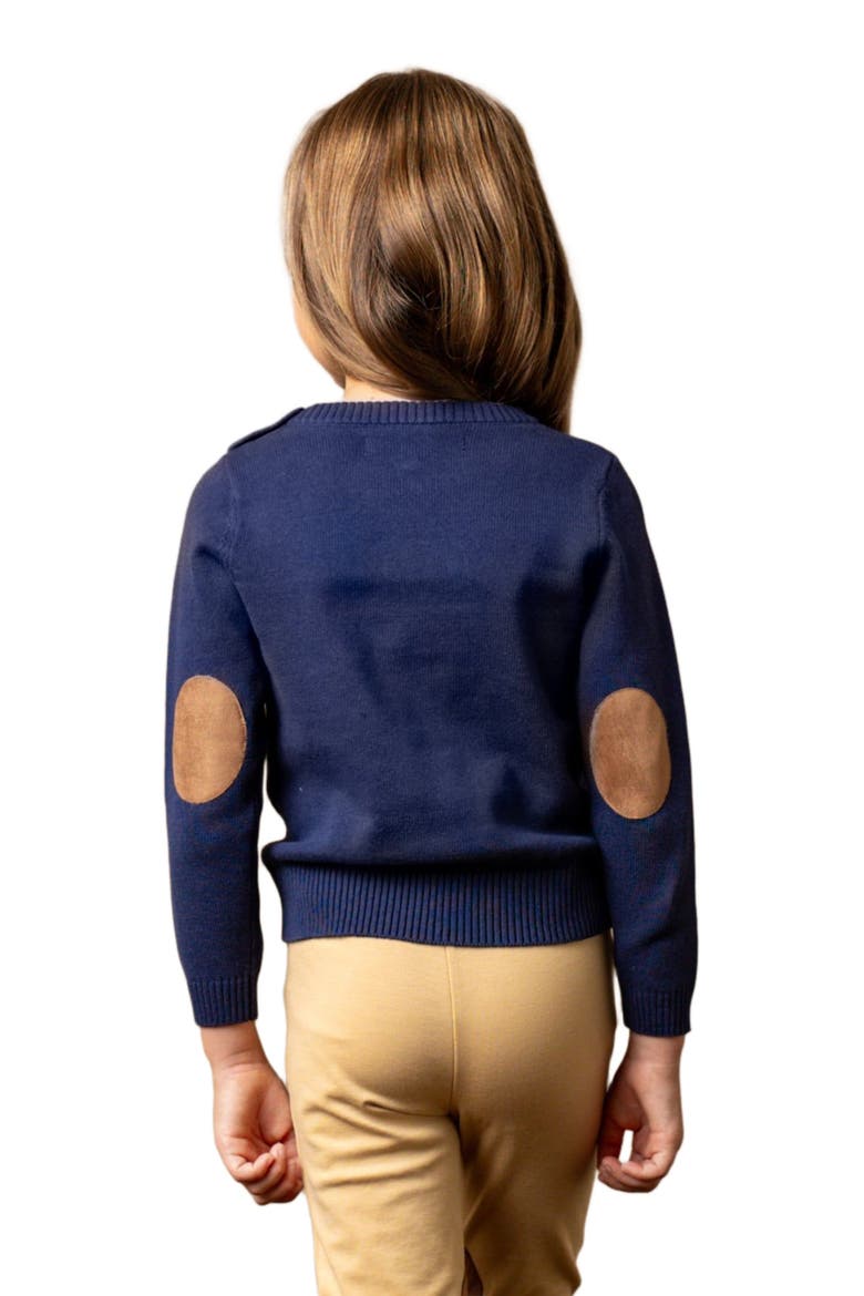 Girls' Organic Horse Intarsia Sweater, Kids, Alternate, color, Navy