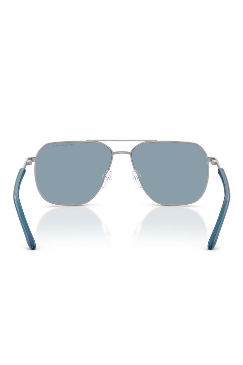 59mm Pilot Sunglasses, Alternate, color, MATTE SILVER / LIGHT BLUE