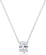 Crislu Oval Cut Cubic Zirconia Pendant Necklace