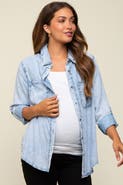 PinkBlush Blue Chambray Rolled Cuff Shirt