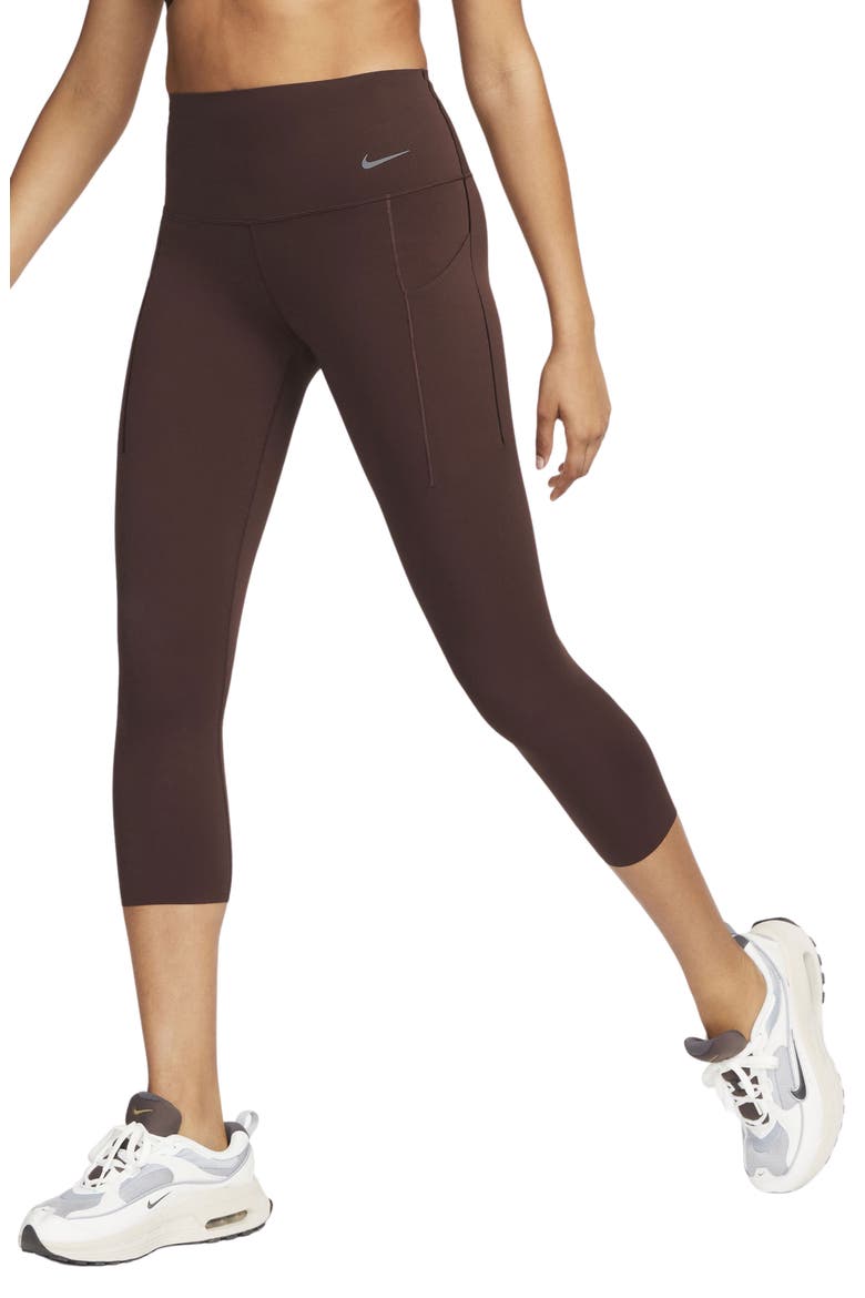 Universa Medium Support High Waist Crop Leggings, Main, color, EARTH/BLACK