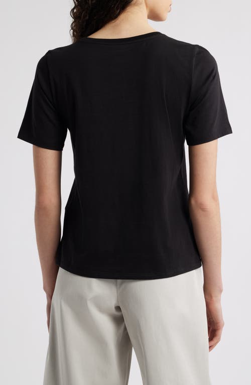 Eileen Fisher Organic Cotton Crewneck T-shirt In Black