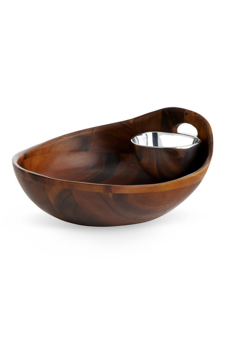 Portables Wood Chip & Dip Set, Alternate, color, BROWN