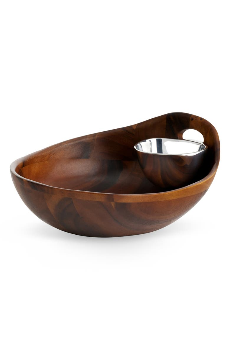 Nambé Portables Wood Chip & Dip Set, Alternate, color, Brown