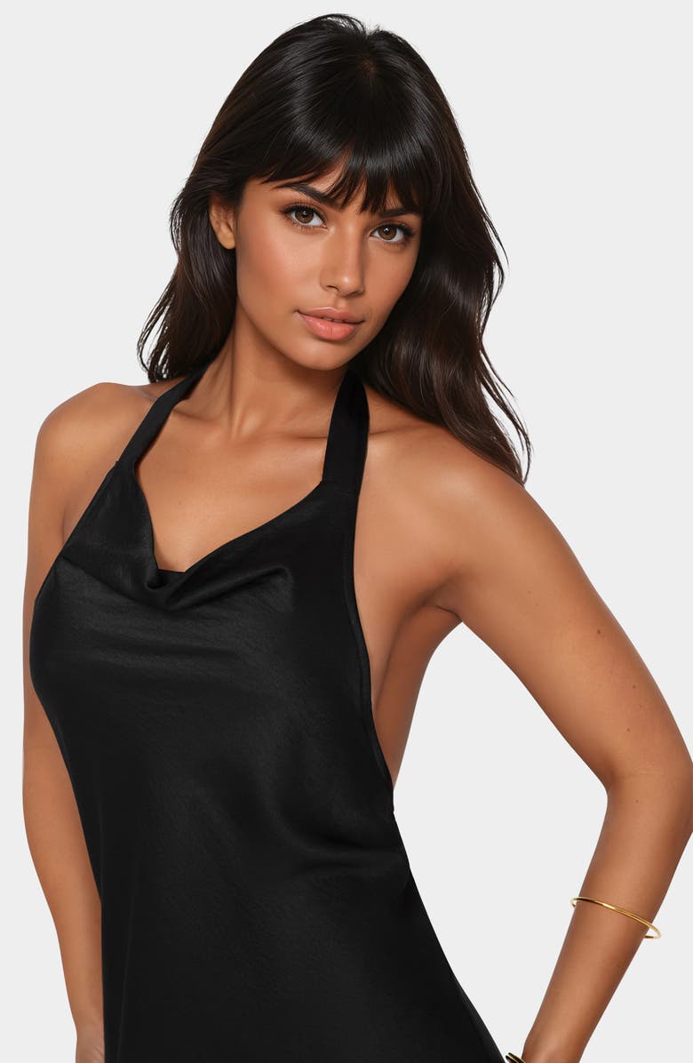 bebe Halter Neck Midi Slipdress, Alternate, color, 
