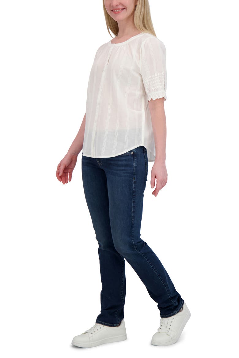 Button Front Shirt, Alternate, color, BRIGHT WHITE