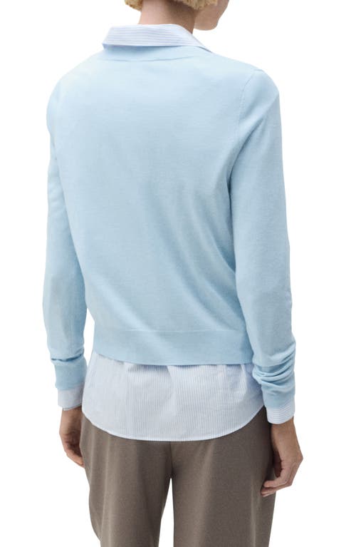 Mango V-neck Sweater In Blue